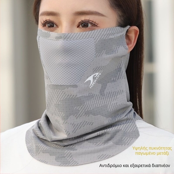 Unisex μάσκα για το λαιμό με UV προστασία, μερικώς καλύπτει το πρόσωπο, ύφασμα imitation silk με Spandex και Nylon για ποδηλασία και ψάρεμα