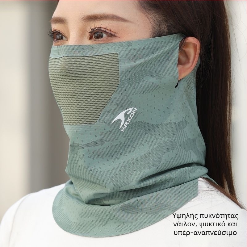 Unisex μάσκα για το λαιμό με UV προστασία, μερικώς καλύπτει το πρόσωπο, ύφασμα imitation silk με Spandex και Nylon για ποδηλασία και ψάρεμα