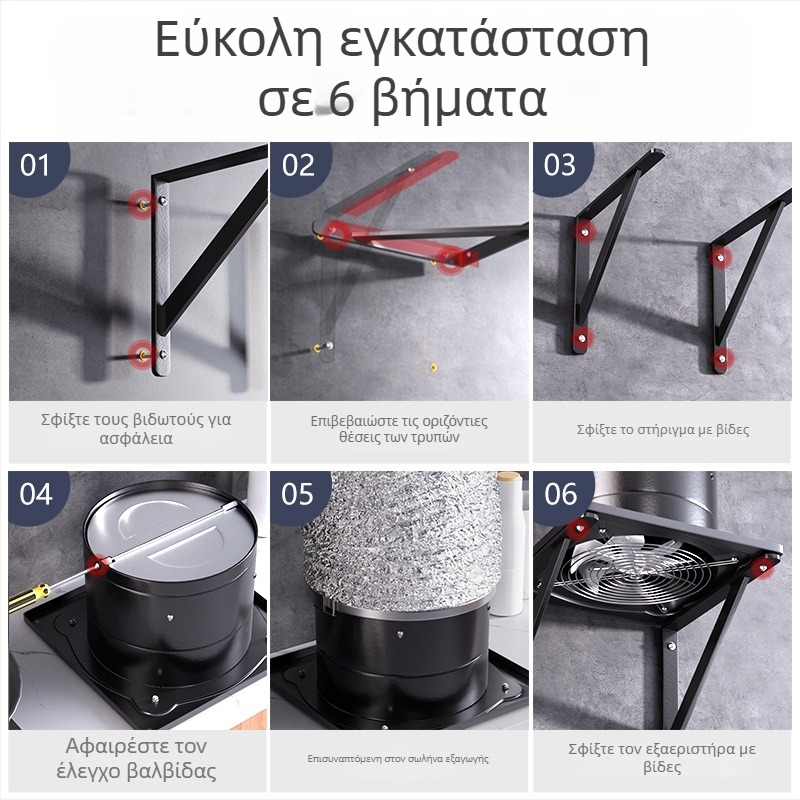 Οικιακός ανεμιστήρας εξάτμισης κουζίνας (Μοντέλο FD-150; εγκατάσταση: στερέωση με τρίγωνο στήριγμα; ισχύς: 50–120 W; τάση: 220 V; έλεγχος: μηχανικός)