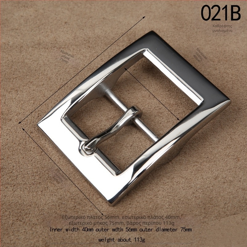 Αγκράφα ζώνης με πείρο, ορθογώνιο σχήμα, από ανοξείδωτο ατσάλι, με μοτίβο δικτύου, ανδρικό καθημερινό αξεσουάρ