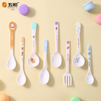 Παιδικό κουτάλι από πλαστικό τροφίμων, γλυκό σχέδιο καρτούν, κατάλληλο για γλυκίσματα και βρεφική σίτιση, ποιότητα πρώτης κατηγορίας