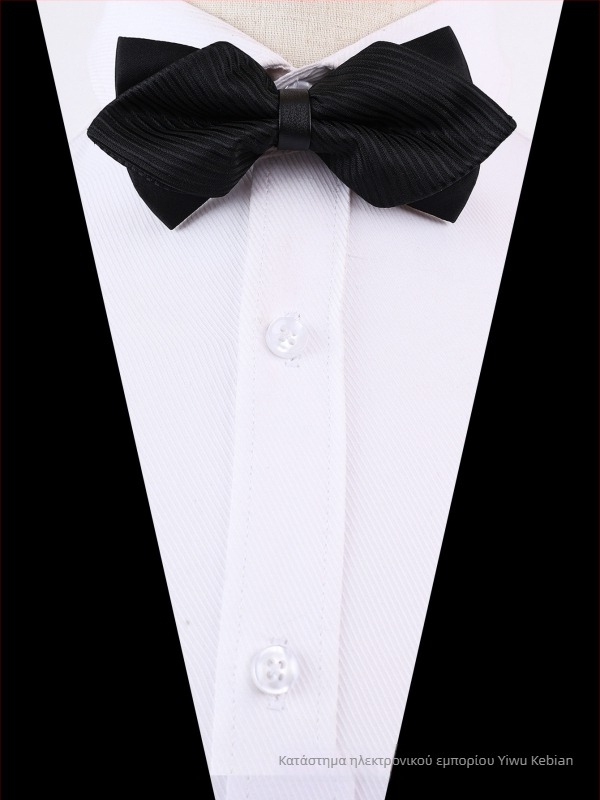 Διπλό φιογκάκι γραβάτας, ακρυλικό, φλοράλ μοτίβο, μυτερή άκρη, ανδρικό επαγγελματικό στυλ.