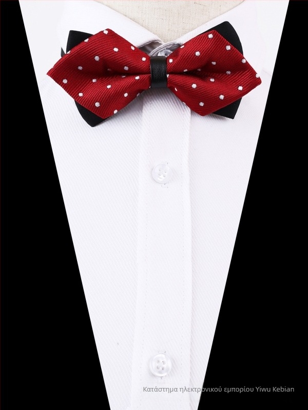 Διπλό φιογκάκι γραβάτας, ακρυλικό, φλοράλ μοτίβο, μυτερή άκρη, ανδρικό επαγγελματικό στυλ.