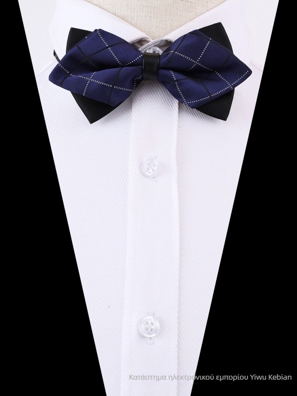 Διπλό φιογκάκι γραβάτας, ακρυλικό, φλοράλ μοτίβο, μυτερή άκρη, ανδρικό επαγγελματικό στυλ.