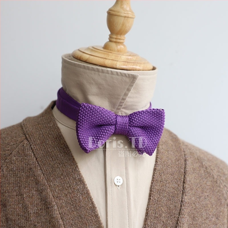 Γραβάτα με φιόγκο, υπερστενό πλάτος, μίγμα πολυεστέρα, μονοχρωματικό μοτίβο, ανδρικό πλεκτό