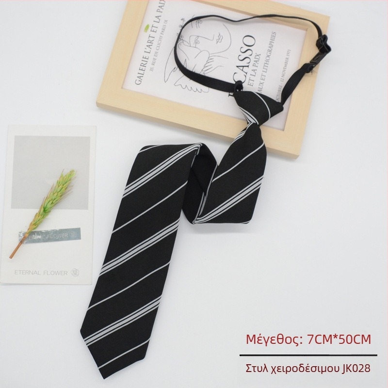 Unisex γραβάτα με ρίγες από πολυεστέρα, εμπνευσμένη από τον κορεατικό και ιαπωνικό κολλεγιακό στυλ, κατάλληλη για σχολείο και επαγγελματικό ντύσιμο
