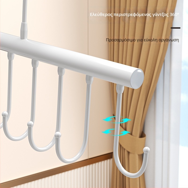 Μεταλλική κρεμάστρα ρούχων με πολλούς γάντζους — μοντέρνος μινιμαλισμός, φορτίο 3–5 kg