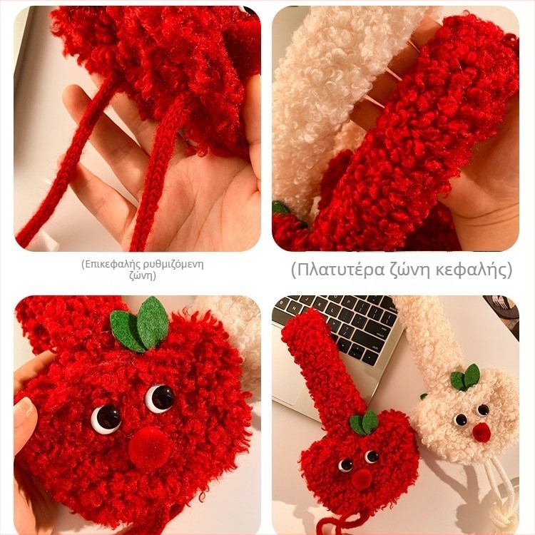 Βελούδινα προστατευτικά για τα αυτιά με σχέδιο καρτούν, κορεατικό street style, διατηρούν τη ζέστη σε εξωτερικούς χώρους τον χειμώνα (unisex ενήλικες)