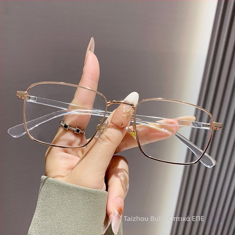 Γυαλιά ανάγνωσης με προστασία από μπλε φως, PC φακοί, πλήρης σκελετός, μεταλλικός και PC σκελετός, τετράγωνο σχήμα