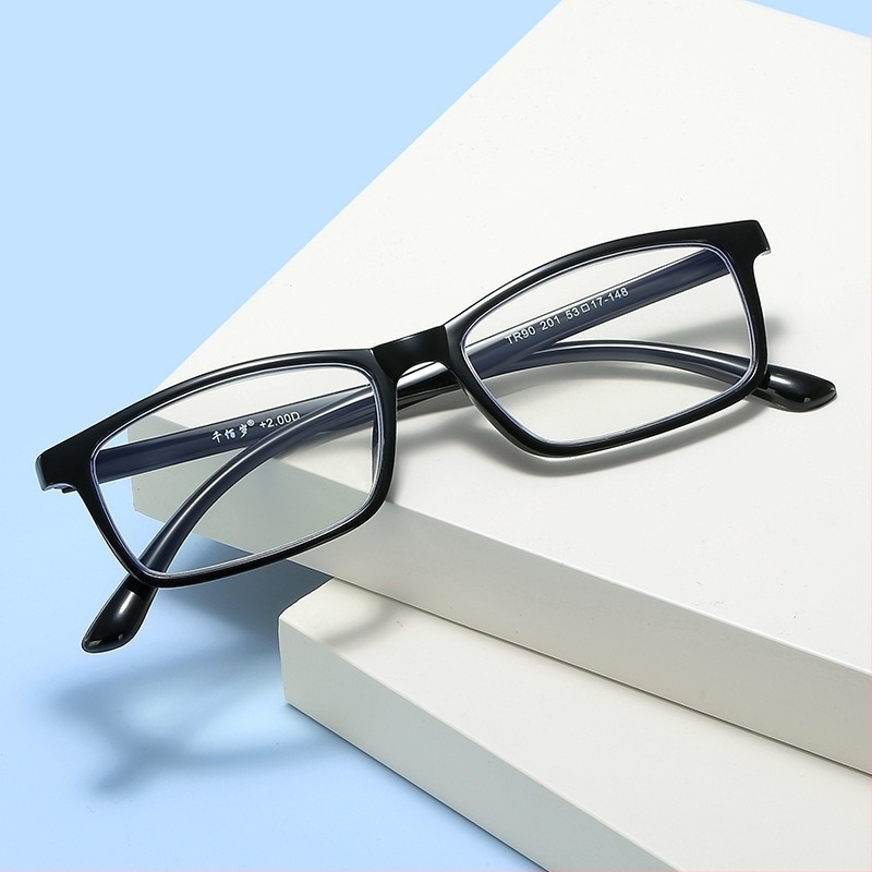 Γυαλιά ανάγνωσης με πλαίσιο TR90, φακοί από ρητίνη κατά της μπλε ακτινοβολίας, υπερ-ελαφρία, τετράγωνο σχήμα, για ηλικιωμένους