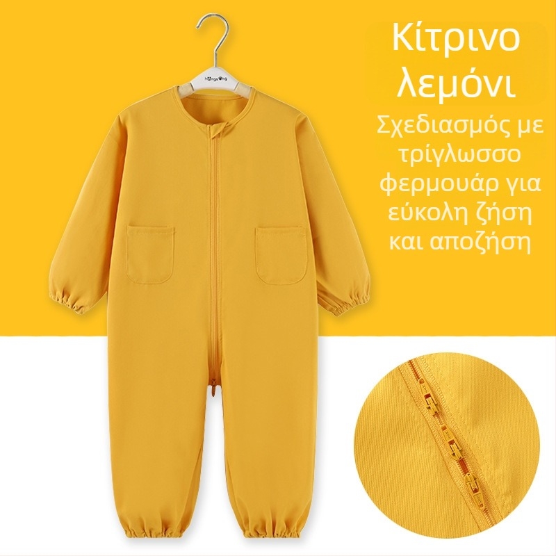 Unisex βρεφικό ολόσωμο φορμάκι για φθινοπωρινό-χειμερινό, 100% πολυεστέρας, μακριά μανίκια, χωρίς κουκούλα, μάρκα Fun along