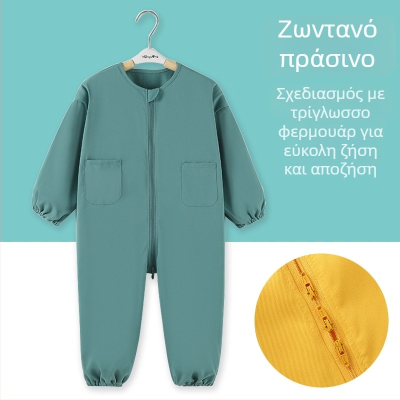 Unisex βρεφικό ολόσωμο φορμάκι για φθινοπωρινό-χειμερινό, 100% πολυεστέρας, μακριά μανίκια, χωρίς κουκούλα, μάρκα Fun along