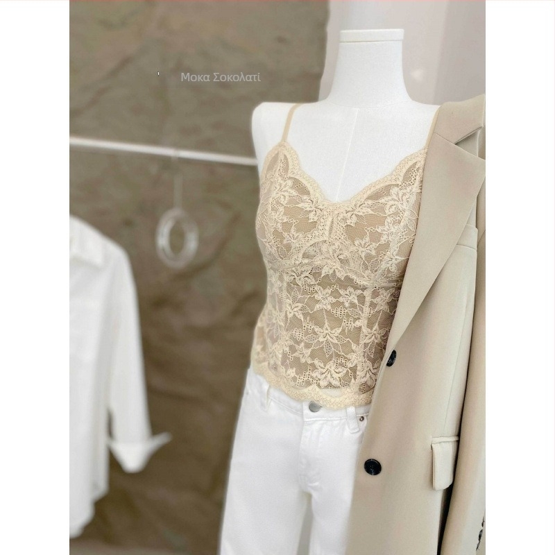 Edisa 6099 Λεπτοδαντελωτό εσωτερικό εσώρουχο, σμιλεύει τη σιλουέτα, push-up, ευέλικτο camisole