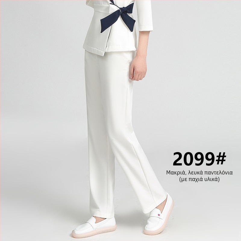 Unisex στολή για σαλόνι ομορφιάς, μεσαίου μήκους μανίκια, Chenille ύφασμα, 50–70% ελαστάν, παντελόνια 5/4, γούνινος γιακά