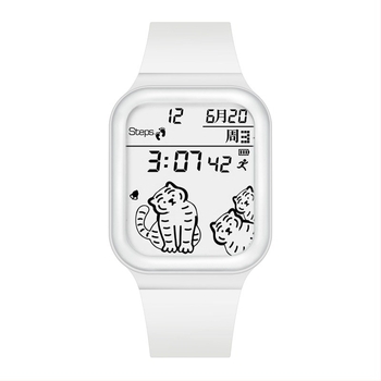 Έξυπνο ρολόι μαθητή – τετράγωνη κατασκευή, λουράκι σιλικόνης, ηλεκτρονικός μηχανισμός, αντοχή σε νερό 30 m