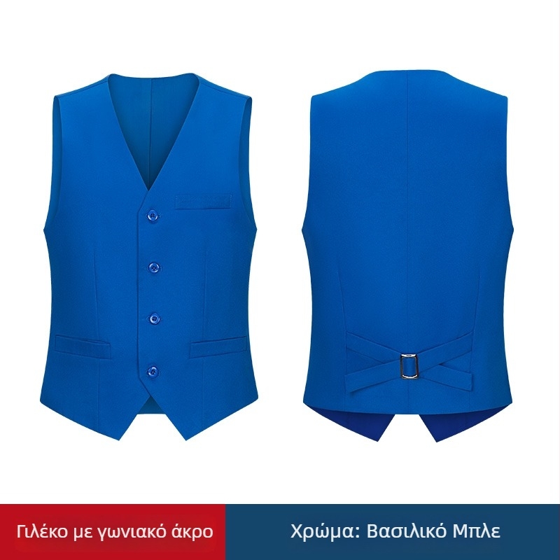 Γιλέκο προσωπικού αίθουσας μπιλιάρδου με εκτυπωμένο λογότυπο, μονότεμπροστο, ύφασμα βαμβάκι-πολυεστέρα, τρισδιάστατες τσέπες