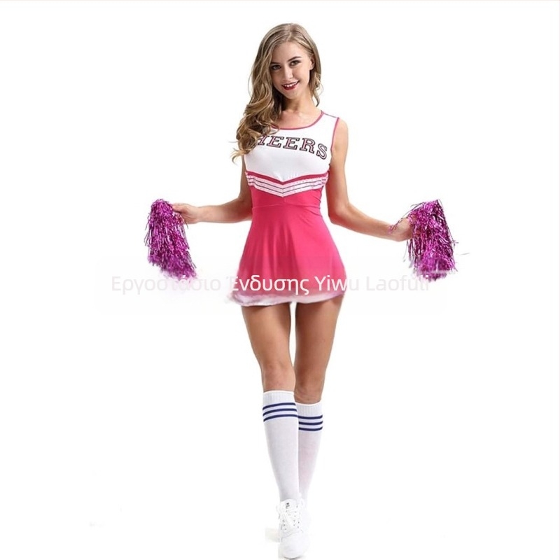 Κορίτσια: Σετ φούστα με θέμα Χάλογουίν Cheerleading για σχολικές μουσικές γιορτές στο campus (Πολυεστερές με ελαστικό ύφασμα, Μοτίβο 45576, κάτω των 17, Άνοιξη 2025)