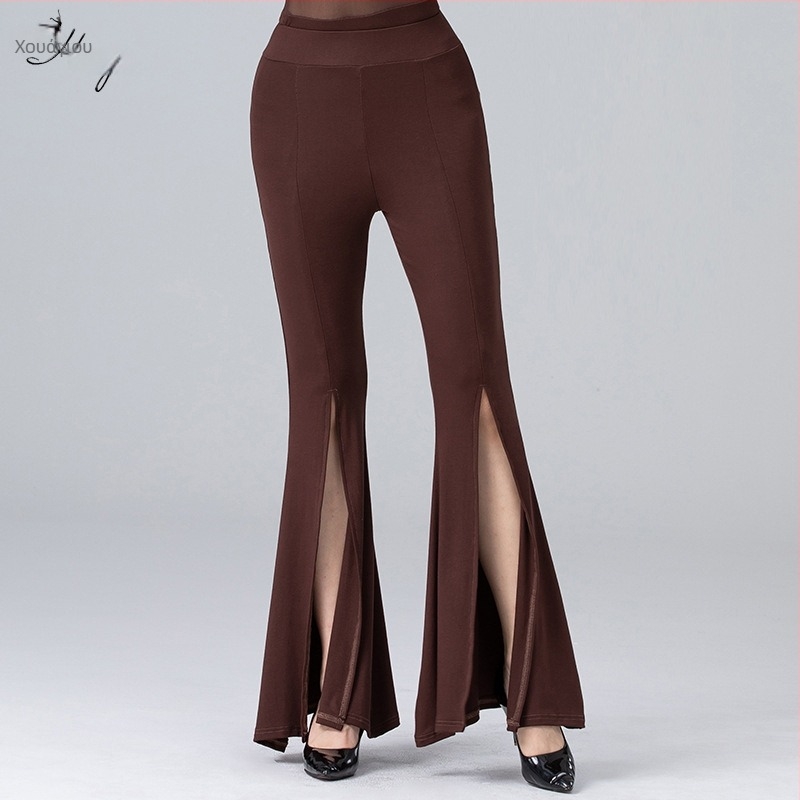 Σετ χορευτικής προπόνησης για γυναίκες με παντελόνι με σχισμή – ύφασμα modal, 50–70% ινών modal, κοστούμι latin/modern χορού για ενήλικες