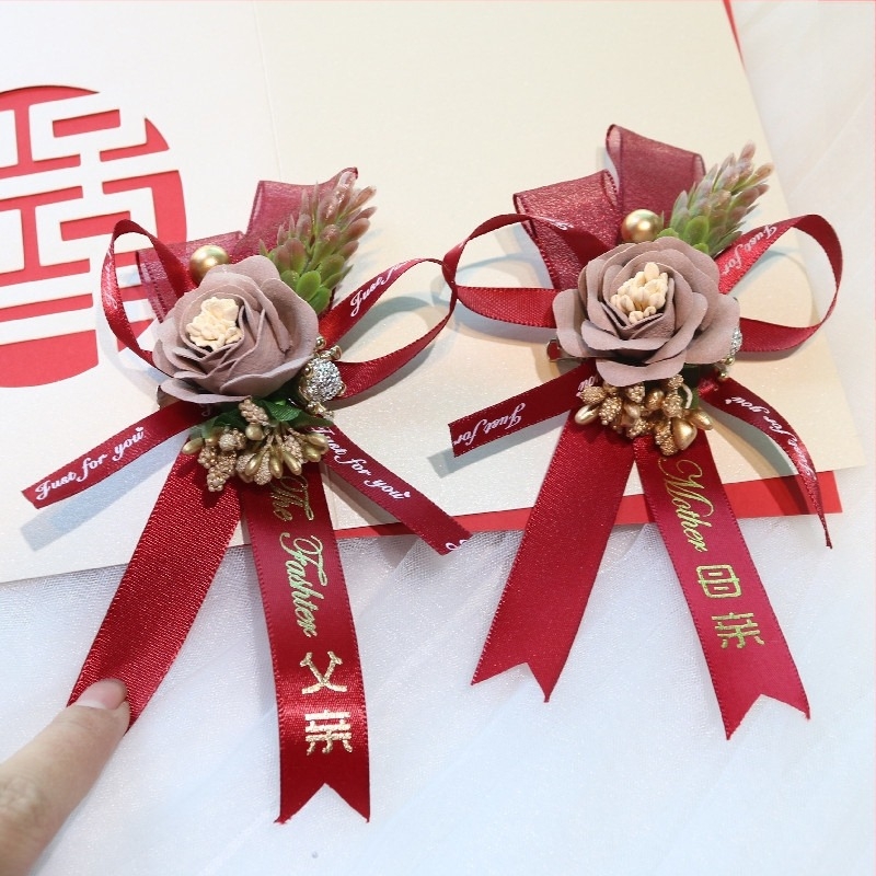 Σετ κορσάζ γάμου – μοντέρνο μινιμαλιστικό στυλ για ζευγάρι, γεωμετρικός σχεδιασμός, χειμώνας 2022