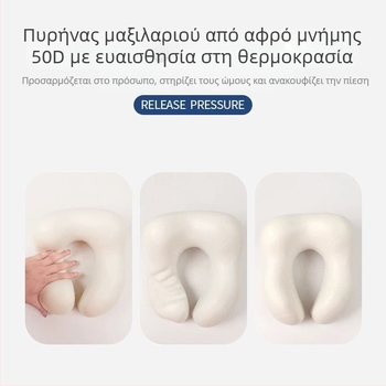 Μαξιλάρι αυχένα σε σχήμα U με μνήμη αφρού για ταξίδια, ύφασμα Crystal Velvet, ελαφρύ βάρος έως 0,5 kg