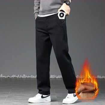 Ανδρικά παντελόνια με ίσιο κόψιμο, επενδυμένα με φλίς από Lyocell | μεσαία μέση, μικροελαστικότητα, χειμώνας 2025