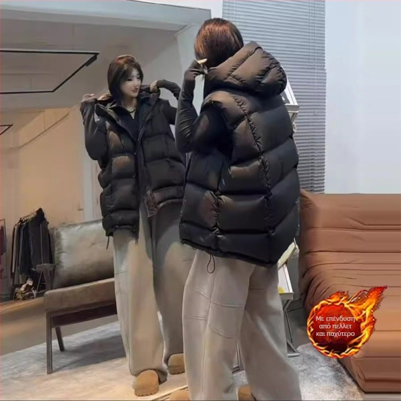 Γυναικείοι χαλαροί παντελόνες casual με σμιτάρ σιλουέτα, φαρδιά πόδια, χοντρές βελούδινες υφές, ύφασμα από μαλλί, χειμώνας 2024