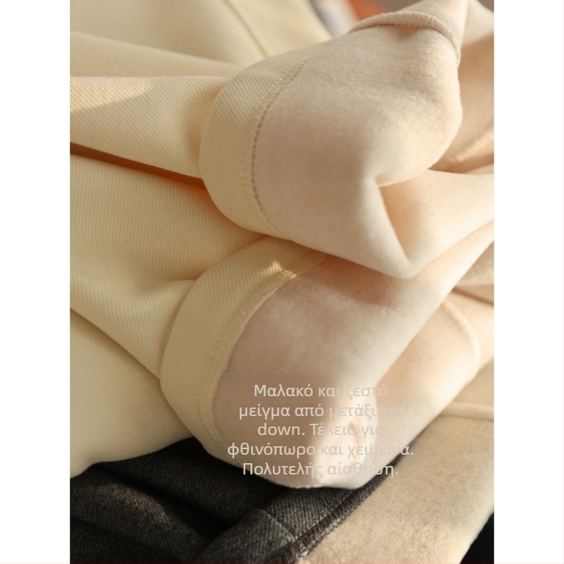 Casual scimitar παντελόνια, ψηλόμεσα, παχύ ύφασμα φούτερ, Spandex <30%, φθινόπωρο 2025