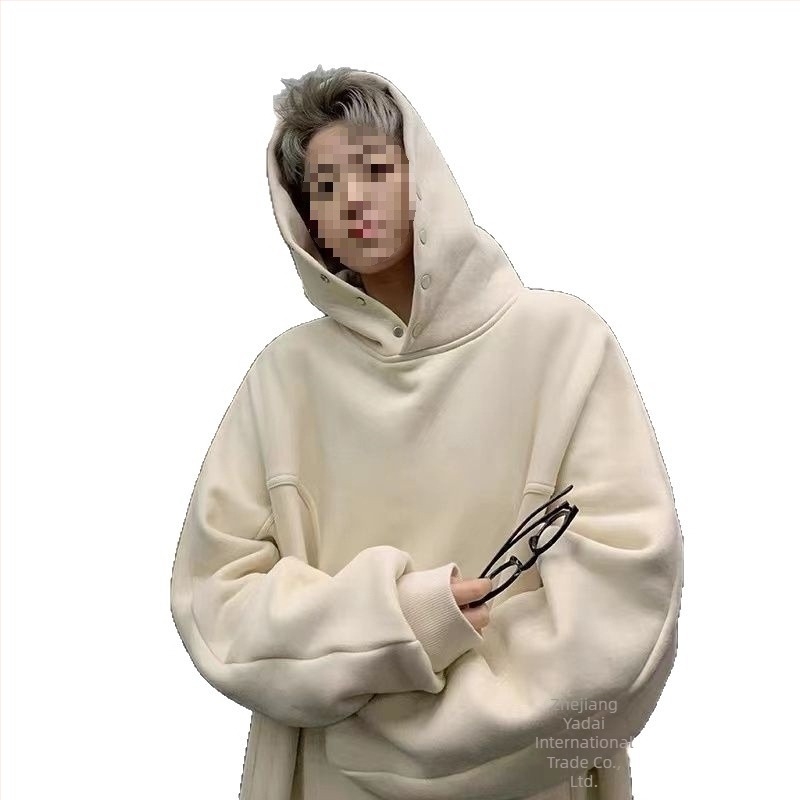 Ανδρικό φλις με κουκούλα, ύφασμα γούνας κουνελιού, επένδυση από βαμβάκι, 300 g/m², χαλαρή γραμμή