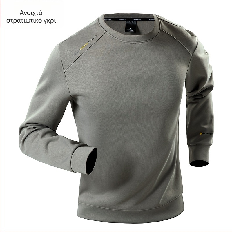 Ανδρικό φούτερ με στρογγυλό λαιμό, μακριά μανίκια, σε χαλαρή γραμμή, πολυεστερική ανάμειξη