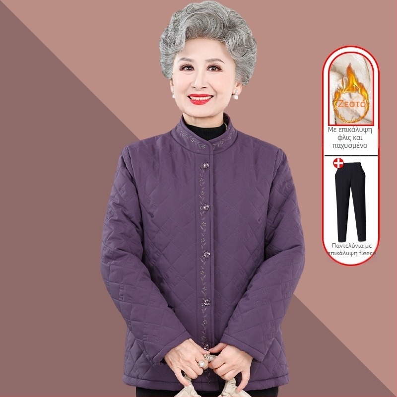 Γυναικείο χειμερινό παλτό από πολυεστέρα με γέμισμα από βαμβάκι, παχύ, στρογγυλή λαιμόκοψη, μήκος 50–65 εκ.