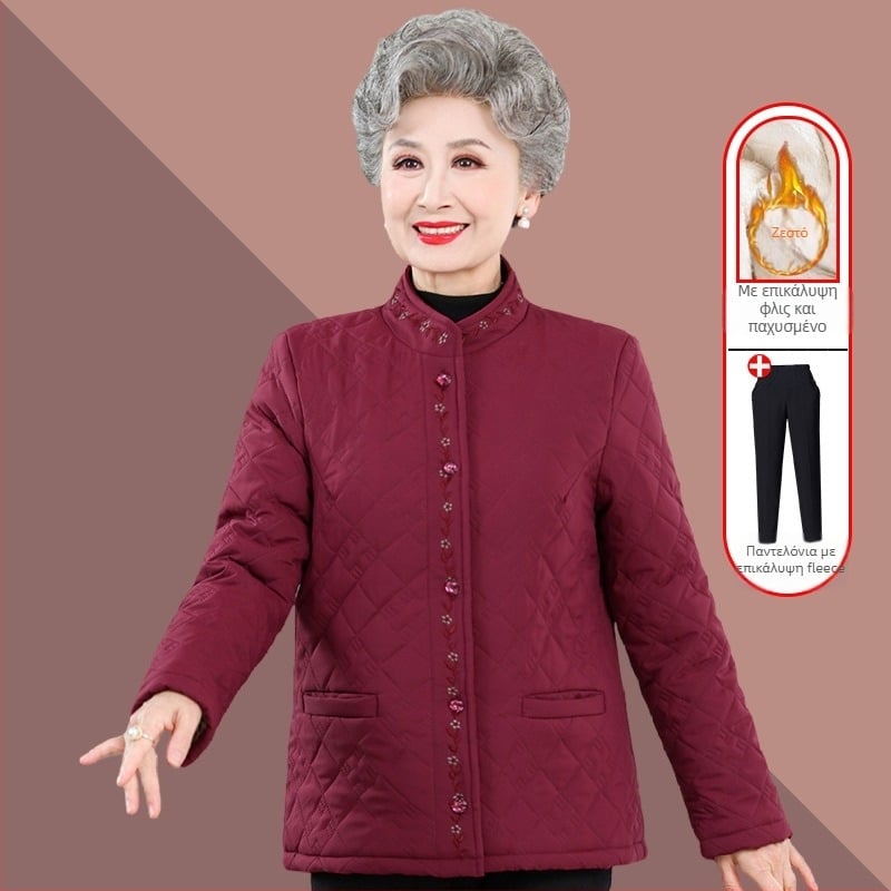 Γυναικείο χειμερινό παλτό από πολυεστέρα με γέμισμα από βαμβάκι, παχύ, στρογγυλή λαιμόκοψη, μήκος 50–65 εκ.