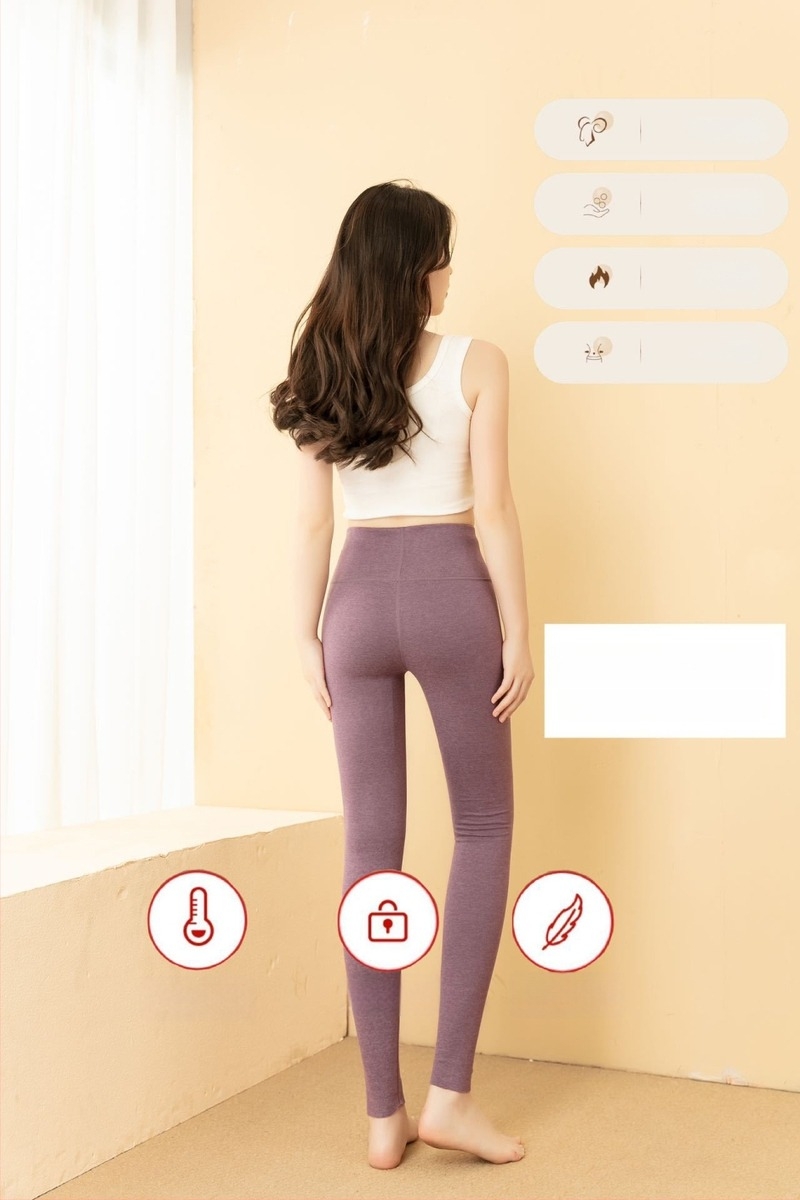 Γυναικείες θερμικές παντελόνες με ψηλή μέση, βελούρι στην εσωτερική βάση, παχύ πολυεστέρας 80–90%, μονόστρωτες