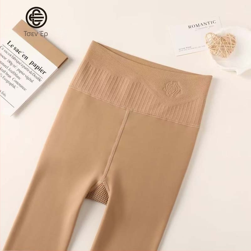 Γυναικεία καλσόν με υψηλή μέση, γυαλιστερό φινίρισμα, ανύψωση γλουτών, αντιτριβική ναϊλόν ύλη, μονόχρωμο σχέδιο, παχύ υλικό