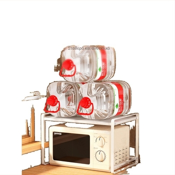 Επιτοίχιος ραφιέρα κουζίνας για φούρνο μικροκυμάτων και πιάτα, πολυεπίπελο ράφι για πιάτα και μπαχαρικά, μοντέρνος μινιμαλιστικός σχεδιασμός, χωρίς εγκατάσταση