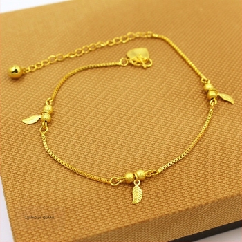 Απλή γυναικεία αλυσίδα αστραγάλου από κράμα, με καμπανάκι και μοτίβο χρυσόψαρο