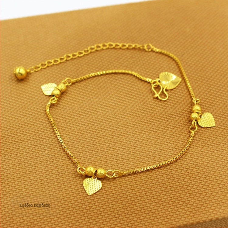 Απλή γυναικεία αλυσίδα αστραγάλου από κράμα, με καμπανάκι και μοτίβο χρυσόψαρο