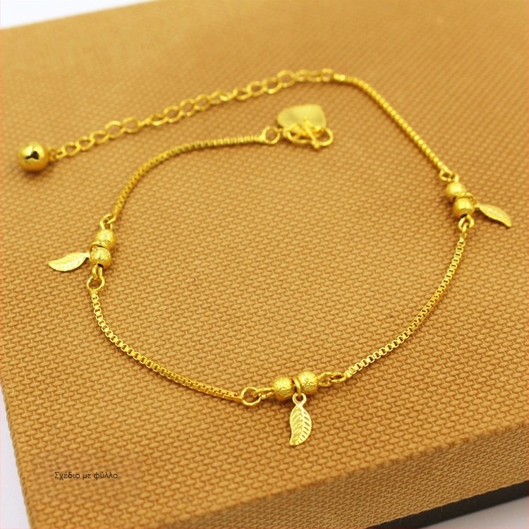 Απλή γυναικεία αλυσίδα αστραγάλου από κράμα, με καμπανάκι και μοτίβο χρυσόψαρο