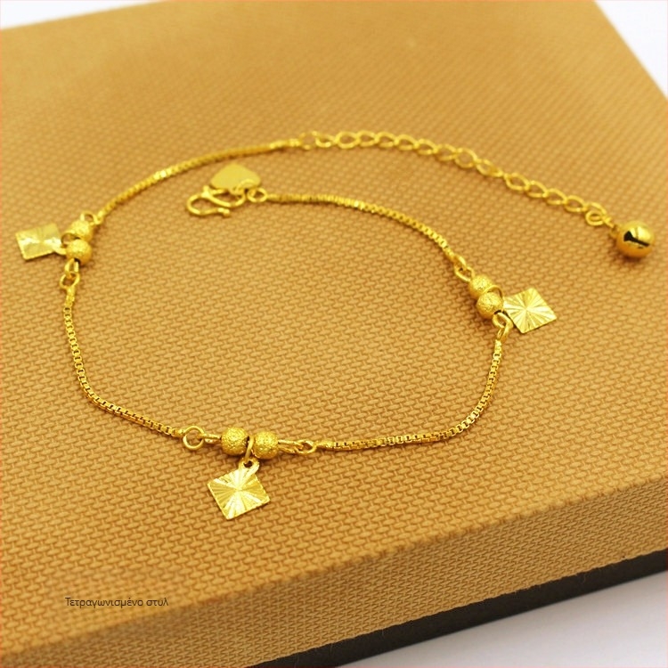 Απλή γυναικεία αλυσίδα αστραγάλου από κράμα, με καμπανάκι και μοτίβο χρυσόψαρο