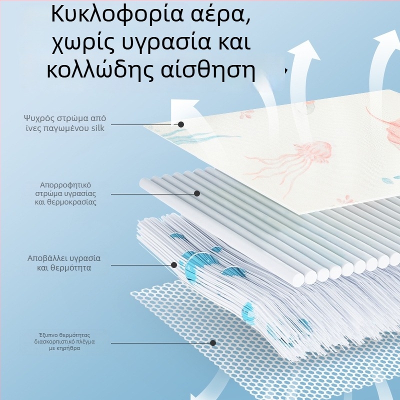 Βρεφικό μαξιλαράκι-πάτος από ice silk, αναπνέον για θηλασμό και καρότσι, 0–12 μηνών