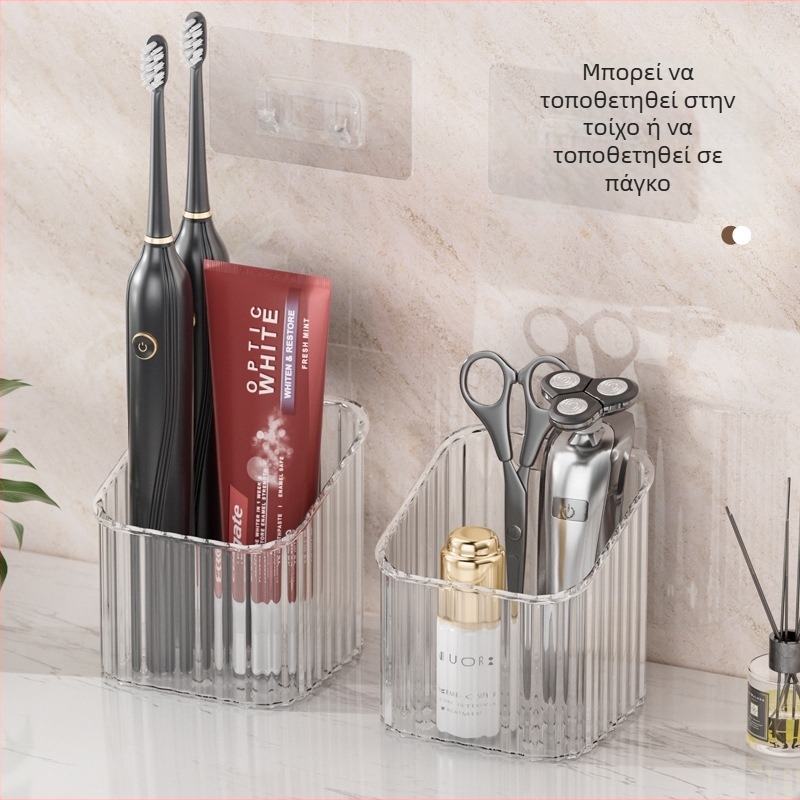 Jin Xi επίτοιχο ράφι μπάνιου χωρίς διάτρημα για αποθήκευση προϊόντων περιποίησης προσώπου | πλαστικό | ικανότητα φόρτωσης 10 kg | ελαφρύς πολυτελής στυλ