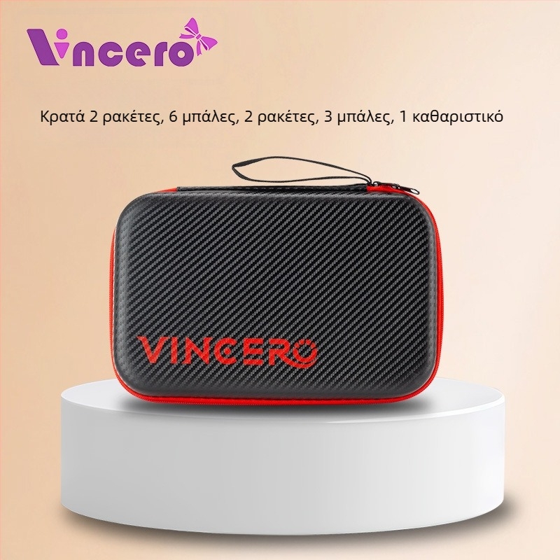 VINCERO αδιάβροχη θήκη ρακετών με σκληρό περίβλημα για τένις τραπέζι και μπάντμιντον, μεγάλη χωρητικότητα