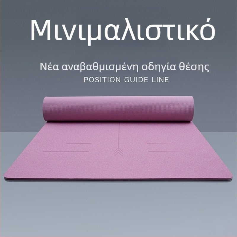 Στρώμα γιόγκα από TPE, 1200 g, 6 mm, μοτίβο γραμμής σώματος, κατάλληλο για γυμναστική και χορό