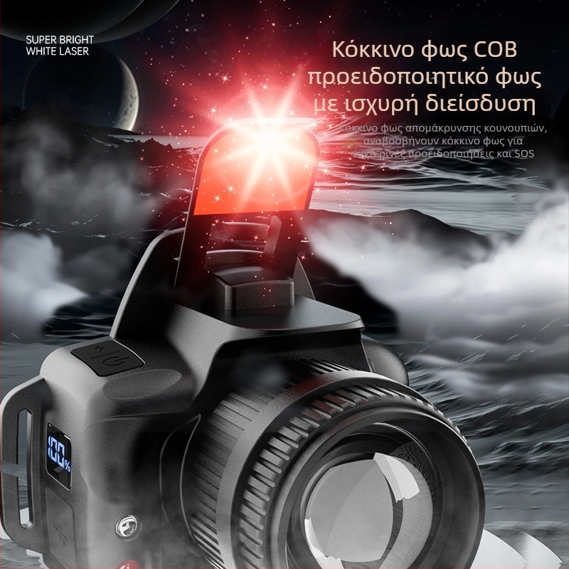 LED κεφαλοφακος U8 για υπαίθριες εξορμήσεις — επαναφορτιζόμενος, δέσμη 300 μ+, αυτονομία 6–7 ωρών
