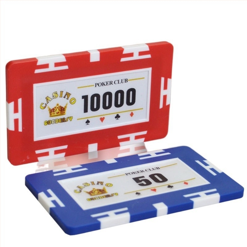 Τετράγωνοι τσίπ πόκερ από πηλό – Αντι-απάτης, Τουρνουά επιπέδου για αίθουσες πόκερ, Αντιολισθητική αίσθηση, Προσαρμοσμένοι