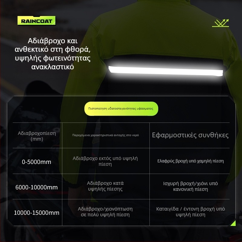 Πόντσο βροχής για μοτοσικλέτες για ενήλικες – ανθεκτικό σε δυνατή βροχή, για ένα άτομο, δυνατότητα εκτύπωσης λογότυπου, ύφασμα Chun Yafang, PU κόλλα αδιάβροχο