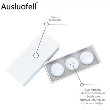 Σετ δώρου γκολφ σε κουτιά, 3 τεμάχια, καπάκι δύο μερών, διπλού επιπέδου κουτί για μπάλες, με εκτυπωμένο λογότυπο