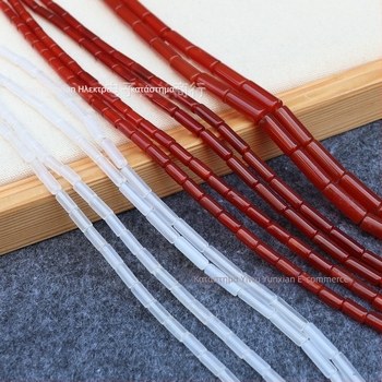 Ελεύθερες χάντρες – φυσική πέτρα, γυαλισμένες κυλινδρικές χάντρες, Άνοιξη 2025