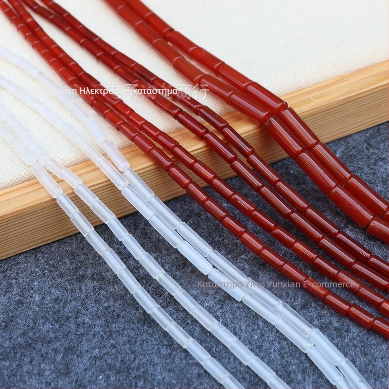 Ελεύθερες χάντρες – φυσική πέτρα, γυαλισμένες κυλινδρικές χάντρες, Άνοιξη 2025