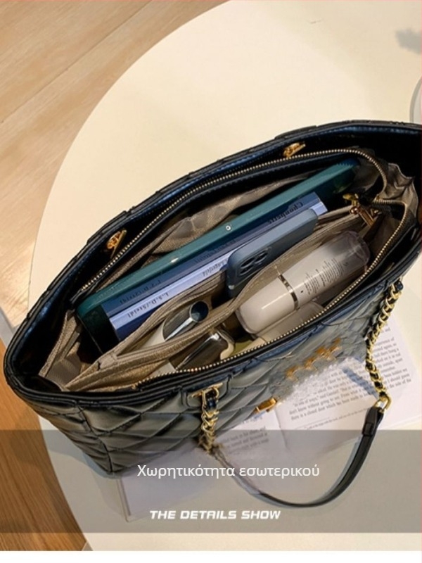 Γυναικεία PU tote τσάντα, στυλ Αστική Απλότητα, οριζόντια τετράγωνη μορφή, με φερμουάρ, πολυεστερική επένδυση (PU; Αστική Απλότητα; Οριζόντια τετράγωνη μορφή; Φερμουάρ; Πολυεστερική επένδυση)