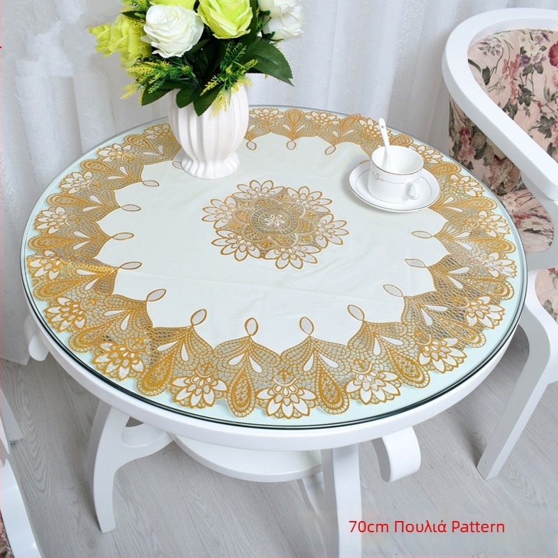 Κύκλικό τραπεζομάντηλο PVC με θερμοτυπωμένο φινίρισμα; αντιολισθητικό, ανθεκτικό στη σκόνη, υψηλής θερμοαντοχής